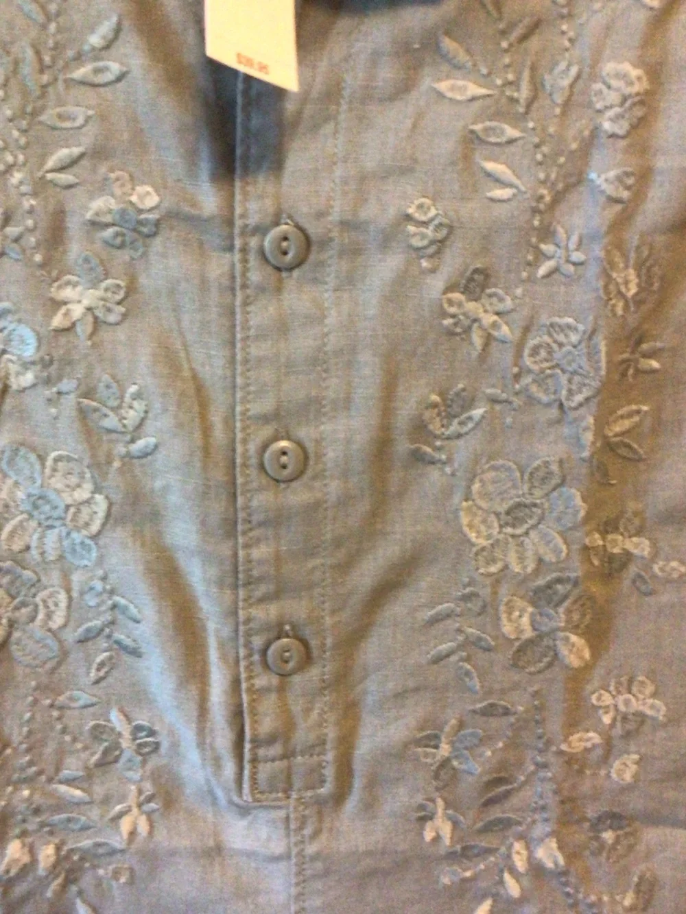 GAP Blue-Green Embroidered Button-Front Romper